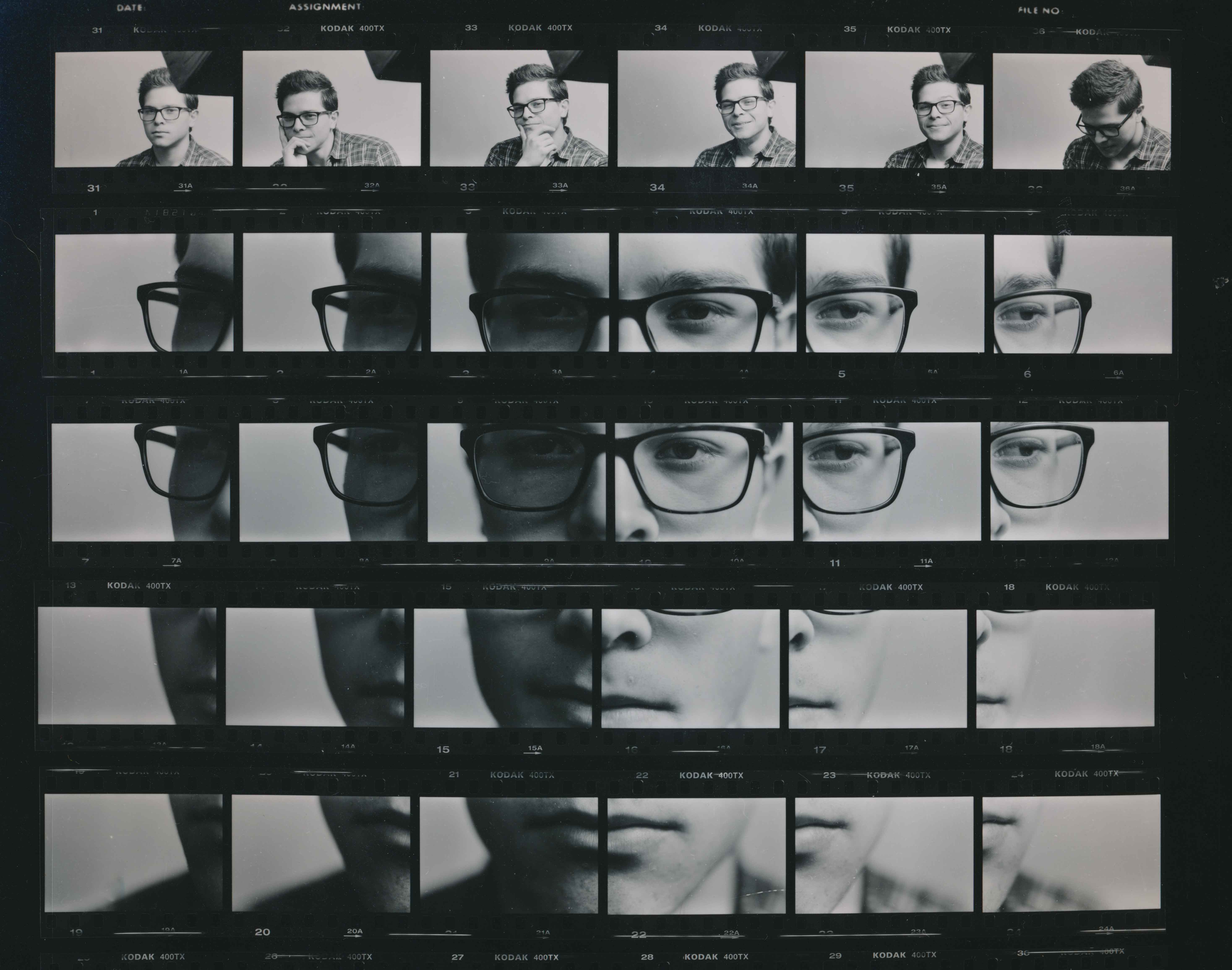 One roll of film to make up one picture | Claudio grid portrait